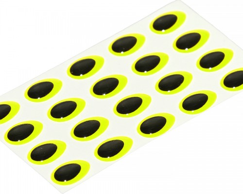 3D Epoxy Teardrop Eyes, Fluo Yellow, 8 mm